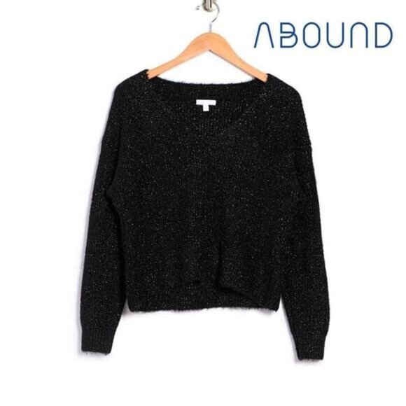 ABOUND Women's Casual V-Neck Long Sleeves Fuzzy Knit Pullover Sweater NWT‎ - Picture 3 of 9
